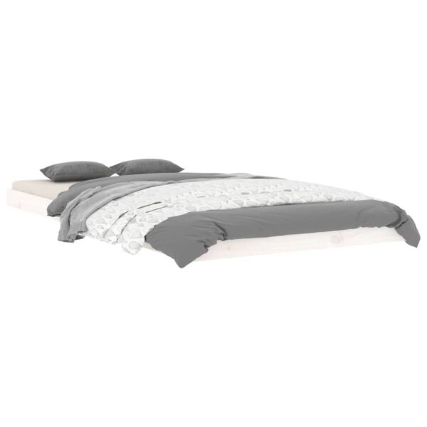 vidaXL Posteľný rám biely 100x200 cm borovicový masív