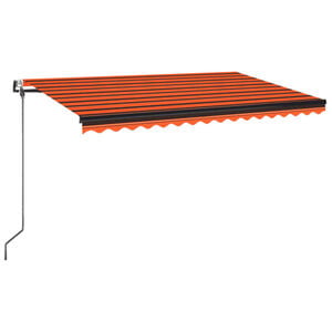 vidaXL Automaticky zaťahovacia mark&iacute;za 450x350 cm oranžov&aacute; a hned&aacute;
