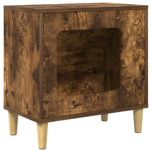 vidaXL Mačka Dom Dymov&aacute; dub 51 x 30 x 52 cm Kompozitn&eacute; drevo