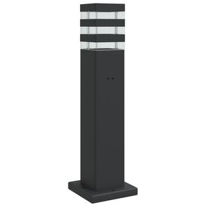 vidaXL Vonkaj&scaron;ia stojaca lampa so z&aacute;suvkou čierna 50 cm hlin&iacute;k
