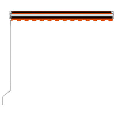 vidaXL Manuálna zaťahovacia markíza oranžová a hnedá 350x250 cm