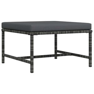 vidaXL Sekčn&aacute; taburetka s podložkou siv&aacute; polyratan