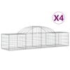 vidaXL Obl&uacute;kov&eacute; gabionov&eacute; ko&scaron;e 4 ks 200x50x40/60 cm pozink. železo