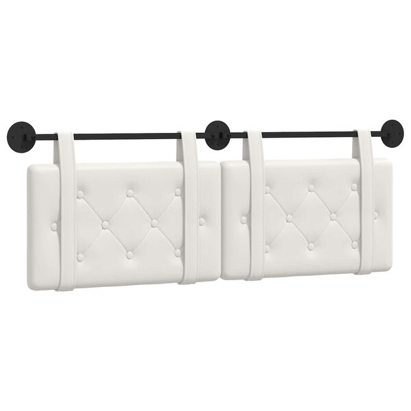 vidaXL Z&aacute;vesn&aacute; Čel&aacute; N&aacute;stenn&yacute; Biely 150 x 55 x 5 cm Umel&aacute; koža