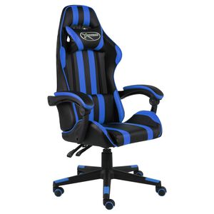 vidaXL Hern&aacute; stolička čierna a modr&aacute; umel&aacute; koža