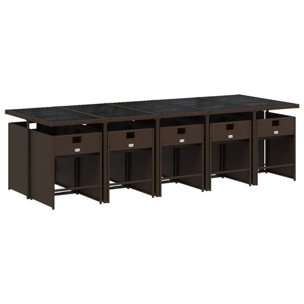 vidaXL 11-dielna z&aacute;hradn&aacute; sedacia s&uacute;prava a vank&uacute;&scaron;e hned&aacute; polyratan