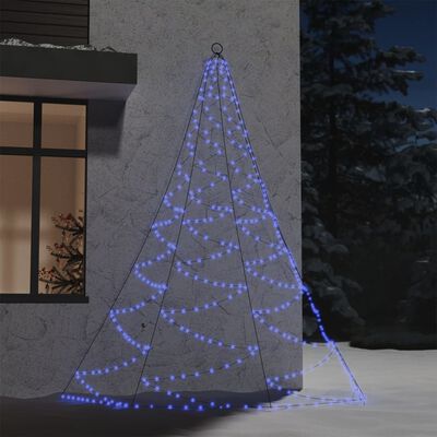 vidaXL Nástenný stromček s háčikom 260 LED modrý 3 m exteriér/interiér