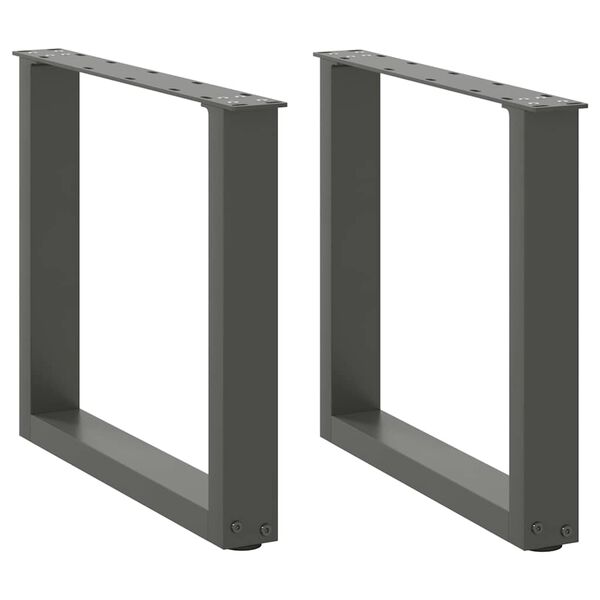 vidaXL Nohy konferenčn&eacute;ho stol&iacute;ka v tvare U, 2 ks, antracitov&eacute;, 50 x (42-43) cm, oceľ