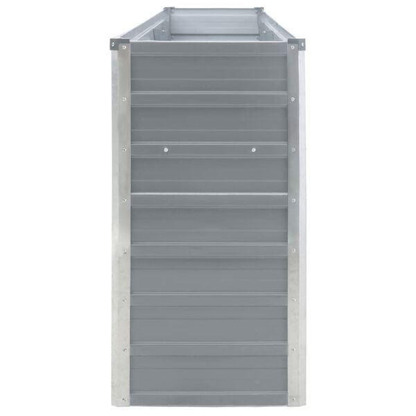 vidaXL Vyvýšený záhradný kvetináč sivý 320x40x77 cm pozinkovaná oceľ