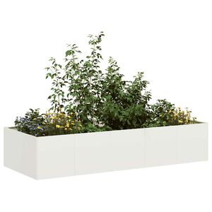 VidaXL kvetin&aacute;č Biely 200x80x40 cm Oceľ