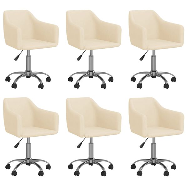 vidaXL Otočn&eacute; jed&aacute;lensk&eacute; stoličky 6 ks kr&eacute;mov&eacute; l&aacute;tkov&eacute;