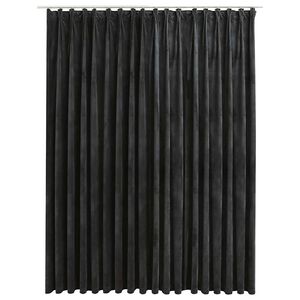 vidaXL Zatemňovac&iacute; z&aacute;ves s h&aacute;čikmi, zamat, antracitov&yacute; 290x245 cm