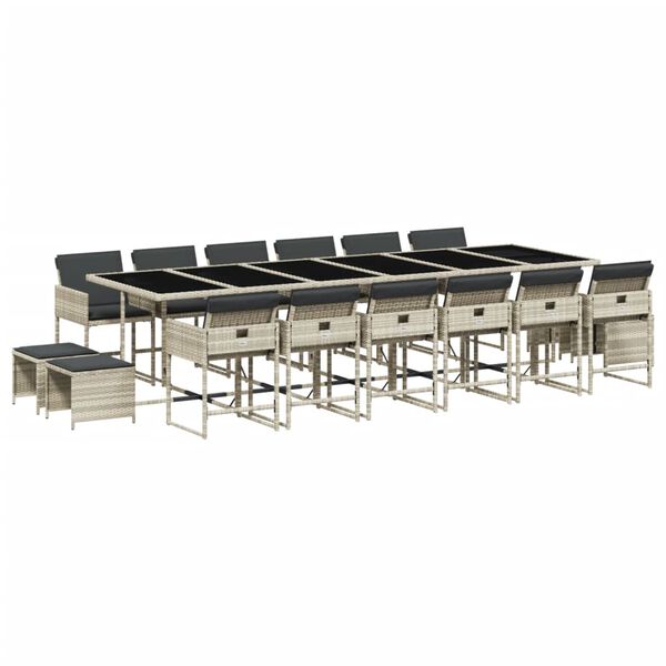 vidaXL 17-dielna z&aacute;hradn&aacute; jed&aacute;lensk&aacute; s&uacute;prava s vank&uacute;&scaron;mi svetlosiv&aacute;