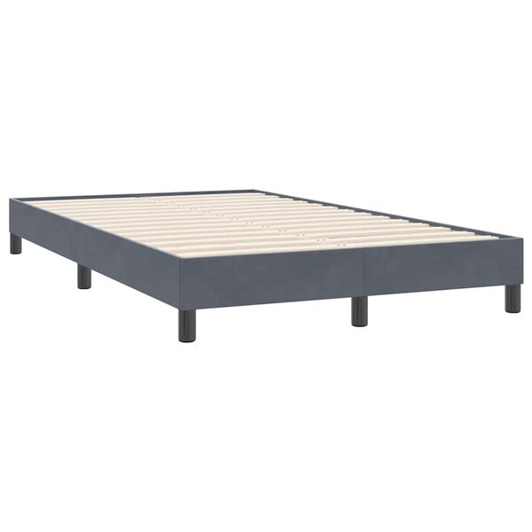 vidaXL Posteľn&yacute; r&aacute;m boxspring s matracom tmavosiv&yacute; 120x220 cm zamat