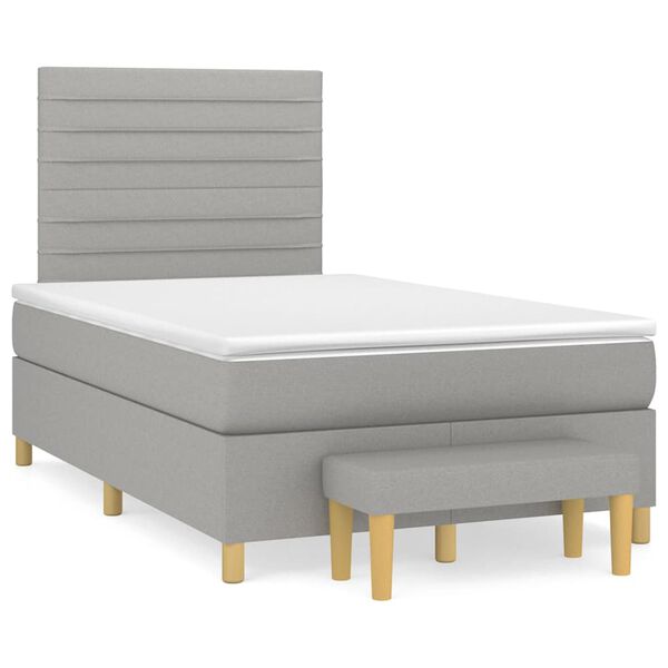 vidaXL Boxspring posteľ s matracom bledosiv&aacute; 120x190 cm l&aacute;tka