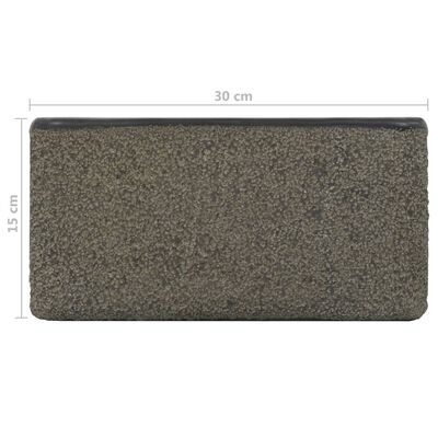 vidaXL Umývadlo 30x30x15 cm, riečny kameň, čierne