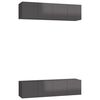 vidaXL TV skrinky 4 ks leskl&eacute; siv&eacute; 60x30x30 cm drevotrieska