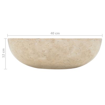 vidaXL Kúpeľňová skrinka s mramorovým umývadlom teakový masív krémová
