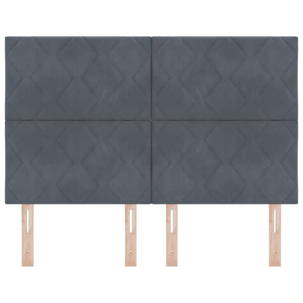 vidaXL Zadn&eacute; čelo s čelnou doskou Tmavo &scaron;ed&aacute; 144 cm Zamat