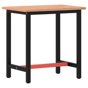vidaXL Pracovn&yacute; st&ocirc;l 80x55x81,5 cm mas&iacute;vny buk a kov