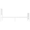 vidaXL Kovový rám postele s predným a zadným čelom biely 100x200 cm