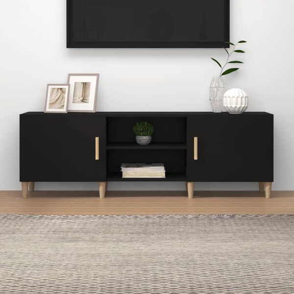 vidaXL TV stolík čierny 150x30x50 cm spracované drevo