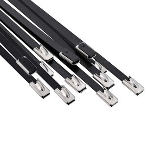 vidaXL Viazac&iacute; p&aacute;s na k&aacute;ble 12 ks 4,6 x 700 mm Čierna