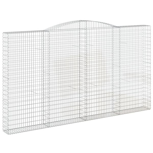 vidaXL Obl&uacute;kov&yacute; gabionov&yacute; k&ocirc;&scaron; 15ks 400x30x220/240cm pozinkovan&eacute; železo