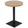 vidaXL Bistro stol&iacute;k, MDF a oceľ, okr&uacute;hly, 60x75 cm, dubov&aacute; farba