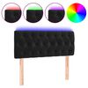 vidaXL Čelo postele s LED čierne 90x7x78/88 cm zamat