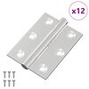 vidaXL P&aacute;nt 12 pcs Strieborn&aacute; 50 x 38 x 1,3 mm Oceľ