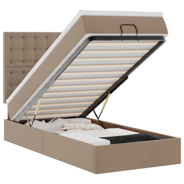 vidaXL Osmansk&yacute; r&aacute;m postele s matracom kapuč&iacute;nov&yacute; 80x200 cm umel&aacute; koža