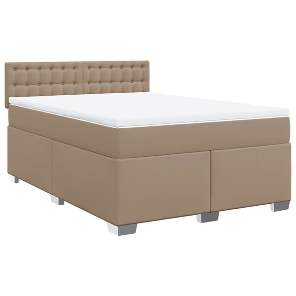vidaXL Boxspring posteľ s matracom kapuč&iacute;nov&aacute; 140x200 cm umel&aacute; koža