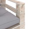 vidaXL Z&aacute;hradn&aacute; pohovka z paliet, siv&eacute; podložky, borovica