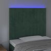 vidaXL Čelo postele s LED tmavozelené 80x5x118/128 cm zamat