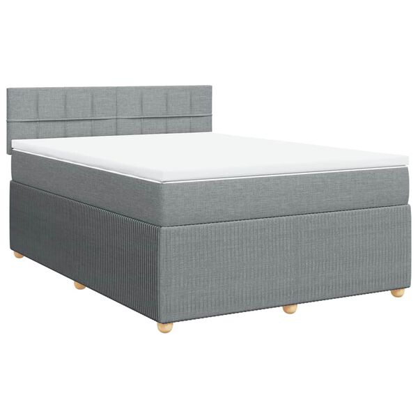 vidaXL Boxspring posteľ s matracom svetlosiv&aacute; 100x200 cm l&aacute;tka