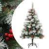 vidaXL Umel&yacute; v&yacute;klopn&yacute; vianočn&yacute; stromček so &scaron;i&scaron;kami a bobuľami 120 cm