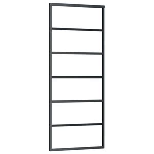 vidaXL Posuvn&eacute; dvere ESG sklo a hlin&iacute;k 76x205 cm čierne