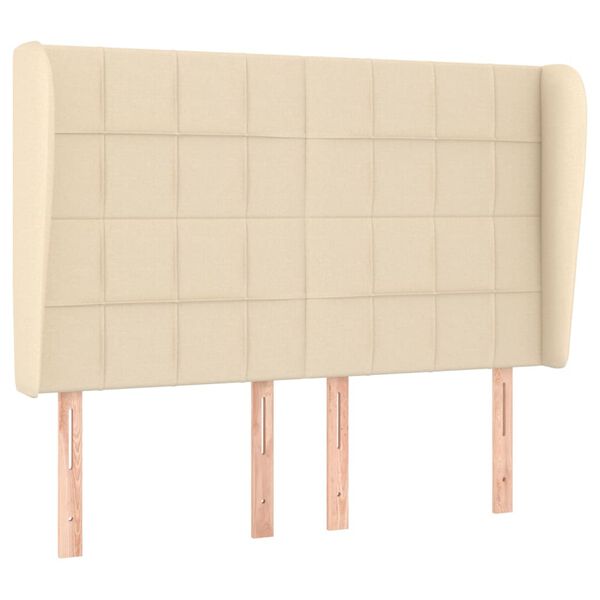 vidaXL Čelo postele so z&aacute;hybmi kr&eacute;mov&yacute; 147x23x118/128 cm l&aacute;tka