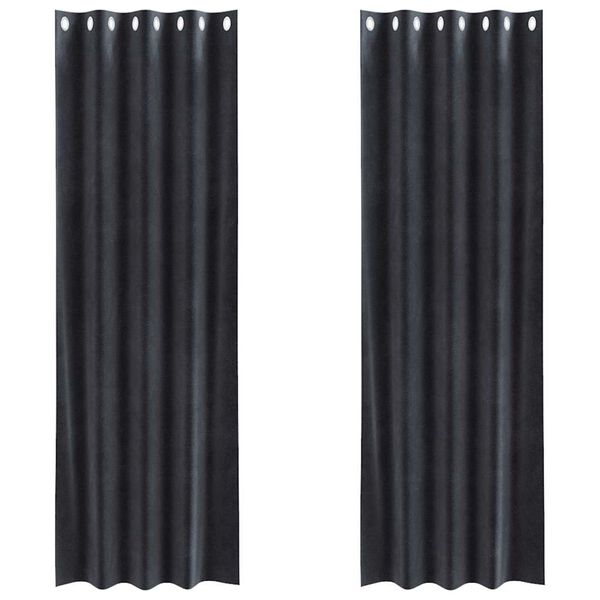 vidaXL Zatemňovacie z&aacute;vesy 2 pcs Tmavo &scaron;ed&aacute; 140 x 260 cm Zamat