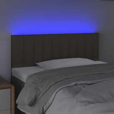 vidaXL Čelo postele s LED sivohnedé 90x5x78/88 cm látka