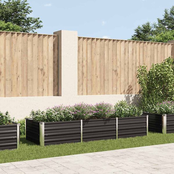 vidaXL Vyv&yacute;&scaron;en&yacute; z&aacute;hradn&yacute; z&aacute;hon, antracit 240x80x45cm, pozinkovan&aacute; oceľ