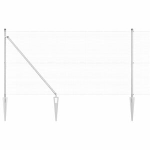 vidaXL Stĺp na plot. Strieborn&aacute;