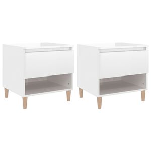 vidaXL Nočn&eacute; stol&iacute;ky 2 ks leskl&eacute; biele 50x46x50 cm spracovan&eacute; drevo