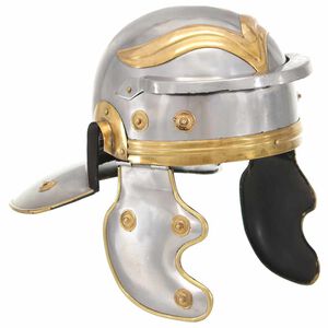 vidaXL R&iacute;mska vojensk&aacute; prilba pre LARP starožitn&aacute; replika strieborn&aacute; oceľov&aacute;
