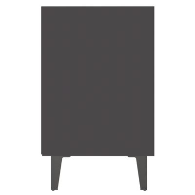 vidaXL Nočný stolík s kovovými nohami, sivý 40x30x50 cm