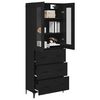 vidaXL Highboard Čierny dub 69,5 x 34 x 180 cm Kompozitn&eacute; drevo