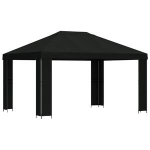 vidaXL Alt&aacute;nok 4 &times; 3 m Čierna Polyester a oceľ 190 gsm