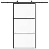 vidaXL Posuvn&eacute; dvere s kovan&iacute;m 102x205 cm ESG sklo a hlin&iacute;k