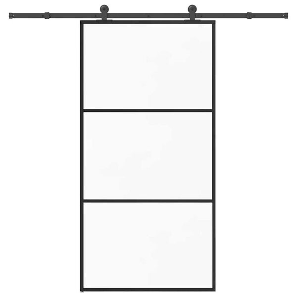vidaXL Posuvn&eacute; dvere s kovan&iacute;m 102x205 cm ESG sklo a hlin&iacute;k